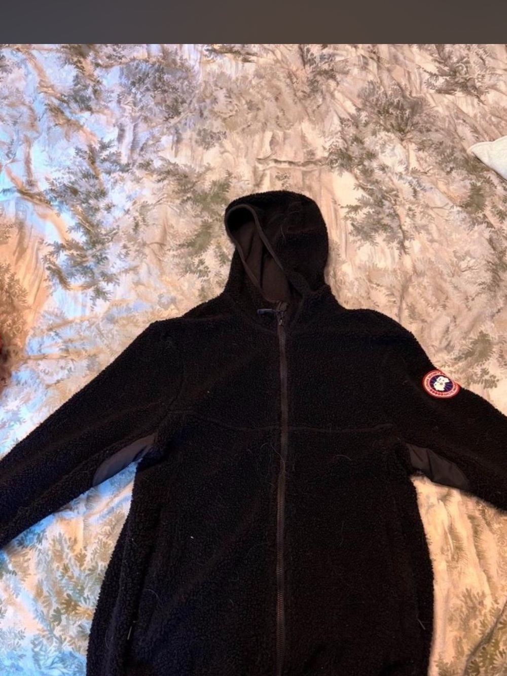 Black Hooded Fleece Jacket - Men